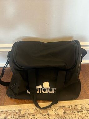 adidas Black Duffel with White Trefoil Logo